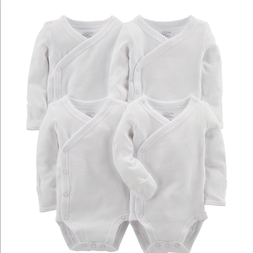Carter’s 4-Pack Long Sleeve Kimono Bodysuits 3-6m NWT
